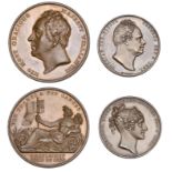 William IV, Accession, 1830, a copper medal, unsigned, bust left, rev. Neptune reclining lef...