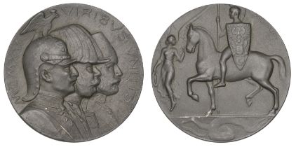 AUSTRIA, WaffenbrÃ¼derschaften [The Triple Alliance], 1915, an iron medal by A.R. Weinberger,...