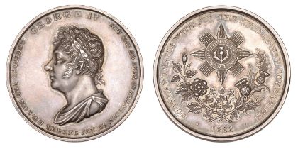 George IV, Visit to Scotland, 1822, a silver medal, unsigned (by J.G. Hancock?), laureate an...