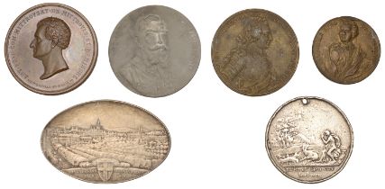 AUSTRIA, Count Mittrovsky, 1841, a bronze medal by J. SchÃ¶n, 50mm (BDM V, 397); Capture of L...