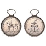 [Edinburgh] Revolution Club, 1775, an engraved silver medal or pass, unsigned, equestrian fi...