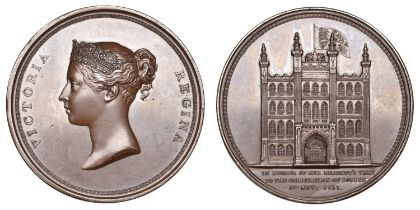 Victoria, Visit to the Guildhall, 1837, a copper medal by W. Wyon for the Corporation of Lon...