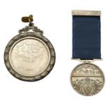 Royal Caledonian Curling Club, c. 1880, District Medal, a silver award by Edwards & Sons, cu...