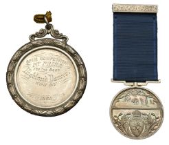 Royal Caledonian Curling Club, c. 1880, District Medal, a silver award by Edwards & Sons, cu...