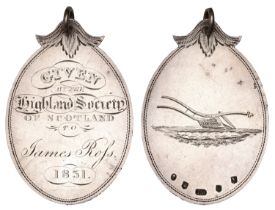 Highland Society of Scotland, 1831, an oval silver award medal by J. McKay, named (Given by...