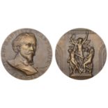 FRANCE, Jean-Baptiste Carpeaux, a bronze medal by E. Lindauer, undated, bust three-quarters...