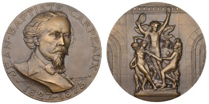 FRANCE, Jean-Baptiste Carpeaux, a bronze medal by E. Lindauer, undated, bust three-quarters...