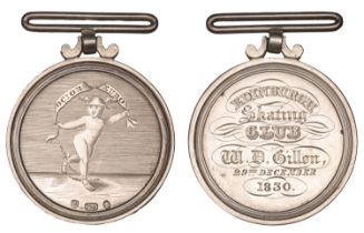 Edinburgh Skating Club, 1830, a silver award medal by J. Mackay, figure of Mercury octor eur...