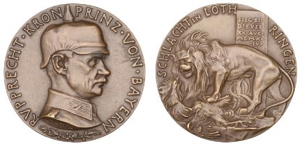 GERMANY, Victory of the Battle of Lorraine by Rupprecht of Bavaria, 1914, a bronze medal by...