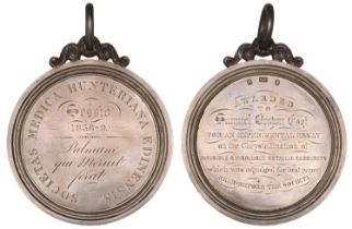 Hunterian Medical Society Edinburgh, 1838, an engraved silver award medal, unsigned (Sesssio...