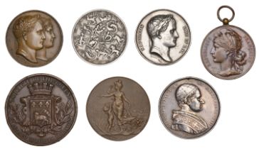 FRANCE, Capture of Vienna and Pressburg, 1805, a cast copy in silver of the medal by Andrieu...