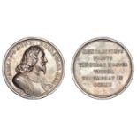 Charles I, Memorial, 1649, a silver medal by N. Roettiers [struck c. 1690], bust right in pl...