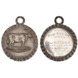 Old Monkland, 1854, a silver award medal by P. Aitken, cow standing right, rev. (Presented b...