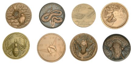 FRANCE, L'Hirondelle, 1976 [struck 1977], a bronze medal by S. Bret for the Club franÃ§ais de...