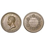 George IV, Accession, 1820, a copper box medal by J.G. Hancock, laureate bust left, rev. chr...