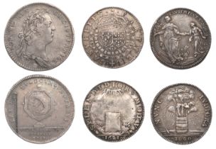 FRANCE, Conseil du Roi, 1621, a silver jeton, 27mm; Peace, 1660, a silver jeton, 27mm; Louis...