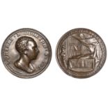 Conyers Middleton, 1724, a cast and chased bronze medal by G.B. Pozzo, bust right with short...