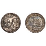 Marriage of Charles I and Henrietta Maria, 1625, a cast and chased silver medalet, unsigned,...