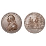 Defeat of Sultan Tippoo, 1792, a copper medal by C.H. KÃ¼chler, uniformed bust of Marquis Cor...