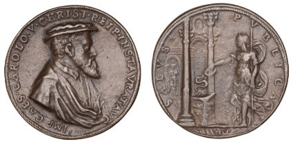 HOLY ROMAN EMPIRE, Charles V, a cast bronze medal, unsigned [by L. Leoni], undated, bust rig...