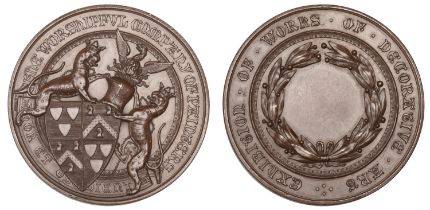 Worshipful Company of Painters, a specimen bronze medal by J.S. Wyon, undated, arms with sup...