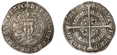 Henry VI (First reign, 1422-1461), Annulet issue, Groat, Calais, mm. cross II, no fleur on b...