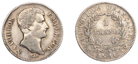 Napoleon I, Franc, AN 14w, Lille (Gad. 443; KM 656.15). About very fine, scarce Â£100-Â£120