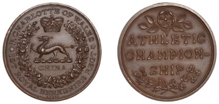 1st Royal Berkshire Regiment, Athletic Championship, a specimen bronze medal by A. Wyon, und...