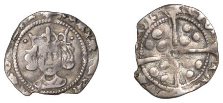 Henry VI (First reign, 1422-1461), Leaf-Pellet issue, Penny, Durham, pellets by crown, inter...