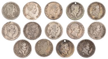 Napoleon I, Half-Francs (14), AN 12t, AN 13a, AN 13k, 1808a, 1808bb, 1808d, 1808k, 1808w, 18...