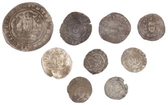 Edward III, Pre-Treaty period, Groat, series E, York, 4.18g/11h (N 1164; S 1572); together w...