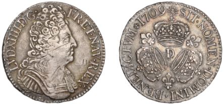 Louis XIV, Ã‰cu aux trois couronnes, 1709d, Lyon, 30.28g/6h (Dup. 1568; Gad. 229). Some adjus...
