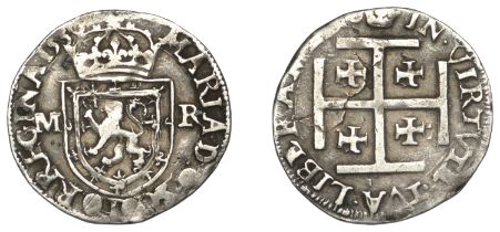 Mary, First period, Half-Testoon, type IIIa, 1558, mm. crown on rev. only, 3.12g/2h (SCBI 35...