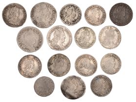 Louis XIV, 10 Sols aux quatre couronnes, 1705aa (Dup. 1550; Gad. 132a); 10 Sols aux insignes...