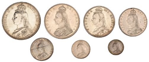 Victoria (1837-1901), Currency set, 1887, comprising Crown to Threepence (S 3921-2, 3924-6,...