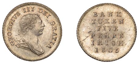 George III (1760-1820), Bank of Ireland, Five Pence, 1805 (S 6619). Good extremely fine Â£80...