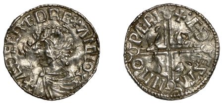 Ã†thelred II (978-1016), Penny, Long Cross type, Warwick, Ã†thestan, Ã¦destan m'o pÃ¦ri, 1.68g/9...