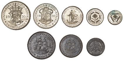 South Africa, George V, Proof set, 1930, comprising Halfcrown, Florin, Shilling, Sixpence, T...