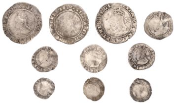 Elizabeth I, Third issue, Sixpences (2), both 1567, mm. coronet, 2.86g/4h, 2.77g/5h (S 2562)...