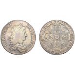 Charles II (1660-1685), Crown, 1663, first bust, edge xv (ESC 353; S 3354). Fine, toned Â£8...