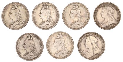 Victoria, Crowns (7), 1888, 1889, 1890 (2), 1891, 1896, 1897 (S 3921, 3937) [7]. Fair to ver...