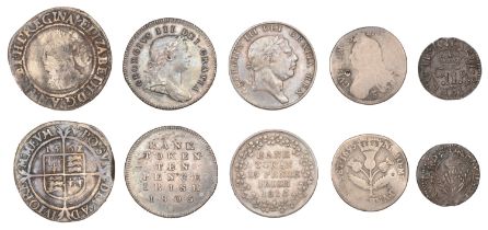 George III, Bank of Ireland coinage, Ten Pence (2), 1805, 1813 (S 6617-8); together with an...
