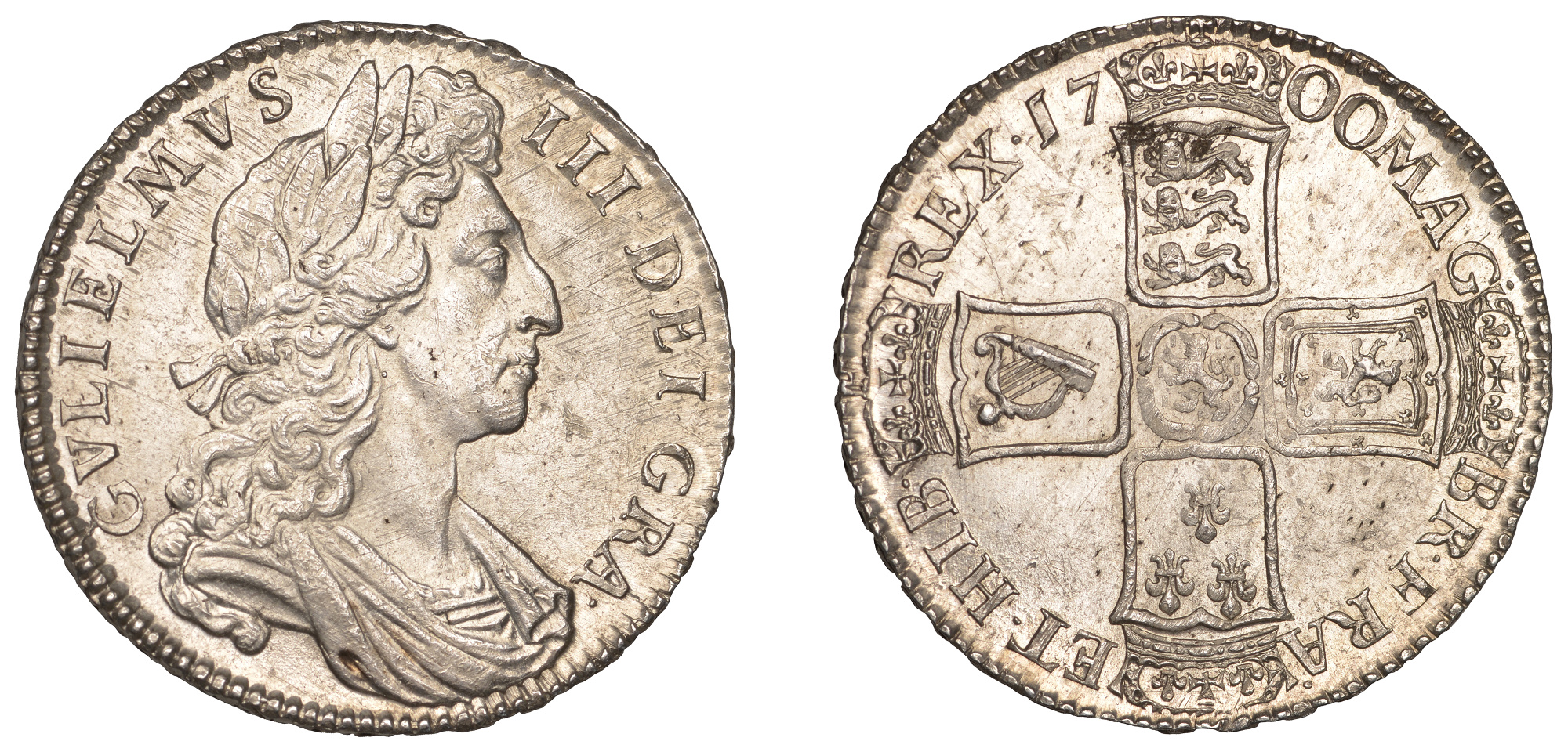 William III (1694-1702), Halfcrown, 1700, edge dvodecimo (ESC 1043; S 3494). Good extremely...