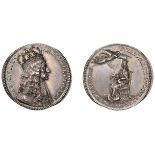 Charles II, Coronation, 1661, a silver medal by T. Simon, crowned bust right, rev. everso mi...