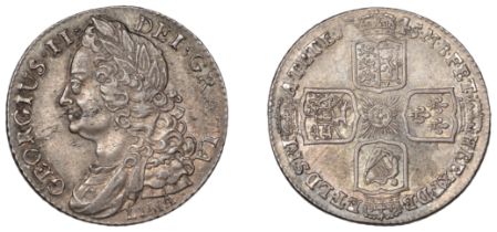 George II (1727-1760), Shilling, 1745, lima (ESC 1724; S 3703). Some fleckmarks, good very f...