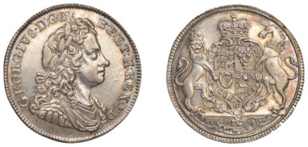 George I, a silver medalet, unsigned and undated, laureate, draped and cuirassed bust right,...