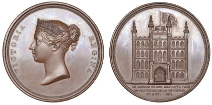 Victoria, Visit to the Guildhall, 1837, a copper medal by W. Wyon for the Corporation of Lon...