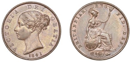 Victoria (1837-1901), Halfpenny, 1841 (BMC 1524; S 3949). Small edge bruise at 8 o'clock, ot...