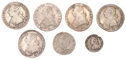 Louis XVI, Fifth-Ã‰cus aux branches d'olivier (5), 1776i, 1782/1a, 1784r, 1786r, 1787r (Dup....