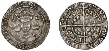 Henry VI (First reign, 1422-1461), Leaf-Trefoil issue, Groat, class A, London, mm. cross III...